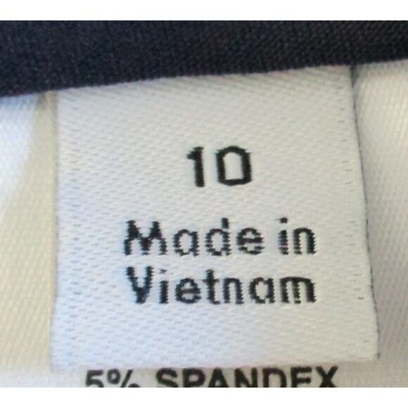 Elle Women's Blue Mid Rise Taper Leg Zip Front Stretch Dress Pants Size 10 - Picture 8 of 10